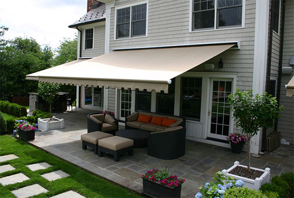 SunSetter Awning 14' Wide FABRIC - Colonnade Redwood (Sunbrella, Fabric  Only)