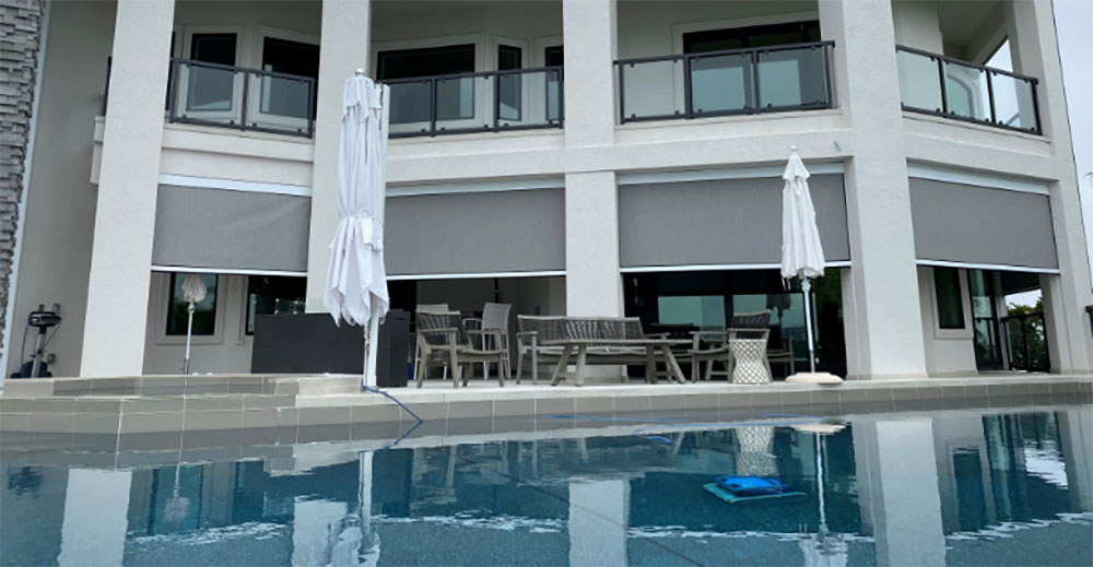 MagnaTrack Residential Retractable Screen installed on a home patio